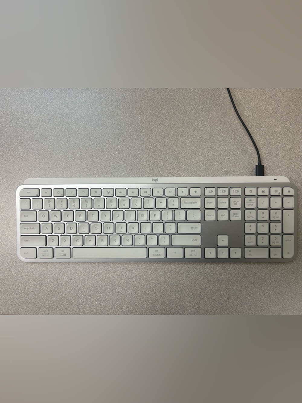 Logitech MX Keys S Full-Size Wireless Keyboard White
